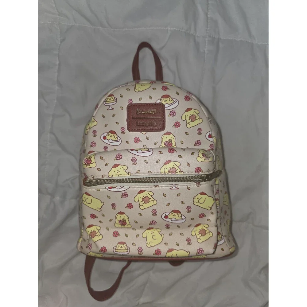 Loungefly Hello kitty pompompurin pudding mini backpack bookbag purse tote bag!